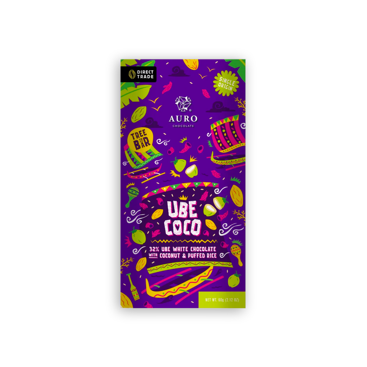 Ube Coco 32% White Chocolate and Puffed Rice
